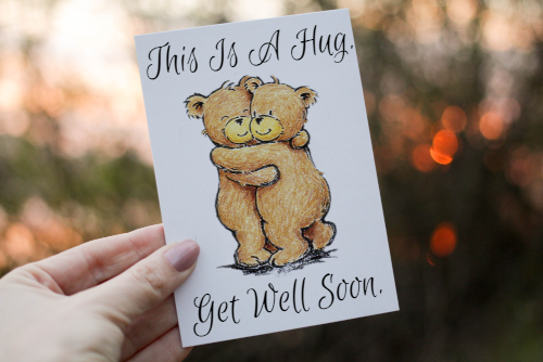 Teddy Bear Get Well Soon Card, Get Well Card, Personalized Card